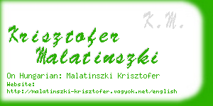 krisztofer malatinszki business card